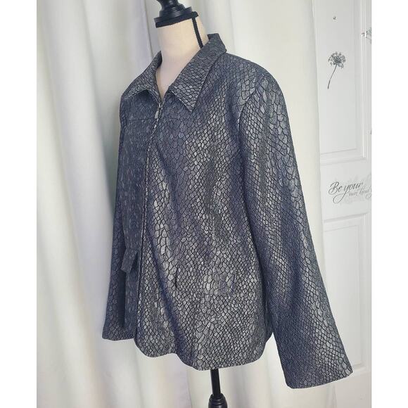 Vintage Afred dunner Gray Blazer, Jacket coat - Animal Print - Size 18 - Picture 1 of 5